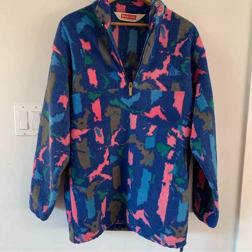 Snoland Fleece Pull Over Bright Womens Neon Jacket Coat Y2K Spring